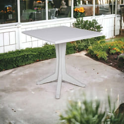 Table d'extérieur Trani, Table carrée fixe, Table de jardin polyvalente, 100% Made in Italy, Cm 70x70h72, Blanc - Dmora