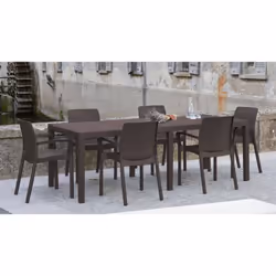 Description générale Table de jardin extensible effet rotin, 100% Made in Italy, idéale pour meubler élégamment votre espace  ...