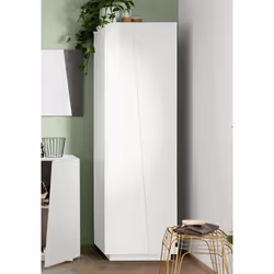 Dmora - Armoire polyvalente Albatros 2 portes 60 x 38 x h 1997 cm Blanc brillant Panneau effet bois