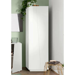 Dmora - Armoire polyvalente Albatros 2 portes 60 x 38 x h 1997 cm Blanc brillant Panneau effet bois
