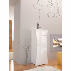 COMMODE À 6 TIROIRS: Commode moderne pour chambre à coucher avec six tiroirs spacieux, structurée avec des lignes modernes et ...
