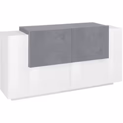 BUFFET MODERNE : Buffet au design moderne avec quatre portes de tailles différentes, utilisable comme meuble TV de salon - En ...