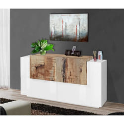 Buffet Muscari 160 x 45 x h86 cm blanc brillant érable