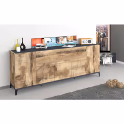 BUFFET MODERNE: Buffet design pouvant servir de meuble de salon ou de buffet, buffet moderne à six portes de tailles différen ...