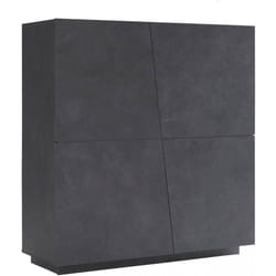 Dmora - Placard Dlorier, Buffet de cuisine à 4 portes, Buffet de salon, 100% Made in Italy, 120x43h126 cm, Ardoise