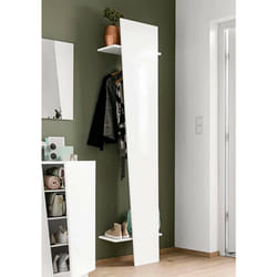 Dmora - Porte-manteau vertical, Made in Italy, avec tube pour vêtements, deux étagères, Meubles pour couloir, Hall d'entrée moderne,50x30h200 cm,