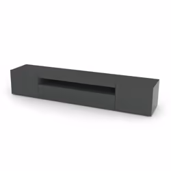 MEUBLE TV - Buffet bas de salon avec 3 portes, base meuble TV, 100% Made in Italy, 200x40h37 cm, Anthracite Brillant. STRUCTU ...