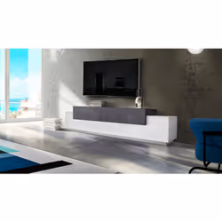 MEUBLE TV POUR MEUBLE DE SALON: Meuble TV de salon de style moderne avec trois portes et détails, structure entièrement en bl ...