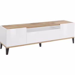 MEUBLE TV POUR MEUBLE DE SALON: Meuble TV de salon de style moderne structuré avec deux portes, un tiroir et un compartiment  ...