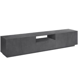 Meuble tv Dlori, Buffet bas de salon, base meuble tv, 100% Made in Italy, 220x43h46 cm, Ardoise - Dmora