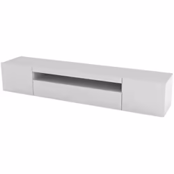 MEUBLE TV - Buffet bas de salon avec 3 portes, base pour meuble TV, 100% Made in Italy, 200x40h37 cm, Blanc brillant, avec lu ...