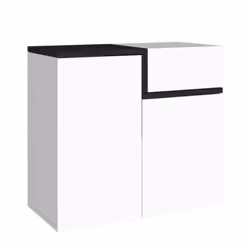 ÉTAGÈRE À CHAUSSURES - Meuble polyvalent avec 2 portes et 1 porte pliante, Meuble à chaussures d'entrée, 100% Made in Italy,  ...
