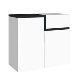 Dmora - Meuble à chaussures Dmaric, Armoire polyvalente avec 2 portes et 1 porte abattante, Porte-chaussures d'entrée, 100% Made in Italy, 80x40h80