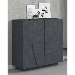 Dmora - tagère à chaussures moderne, Made in Italy, avec 2 portes, Étagère à chaussures d'entrée, Meuble polyvalent, cm 81x38h86, Couleur gris cendré