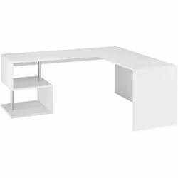 BUREAU D'ANGLE: Bureau d'angle de style moderne avec étagères ouvertes structurées en motif en zigzag - Entièrement de couleu ...