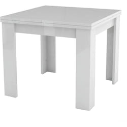 Dmora - Table à rallonge Dlirol, Console de cuisine auxiliaire, Table extensible, 100% Made in Italy, 90x90h75 cm, Blanc brillant