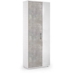 Dmora - Meuble à chaussures Dminiat, Mobilier de salle polyvalente avec porte miroir, Meuble à chaussures moderne avec 6 étagères, Fabriqué en