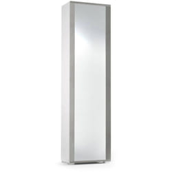 Dmora - Meuble à chaussures Dcandel, Mobilier de salle polyvalente avec porte miroir, Meuble à chaussures moderne avec 7 étagères, Fabriqué en