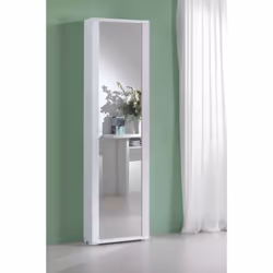 MEUBLE À CHAUSSURES DATURA -Mobilier de salle polyvalente avec porte miroir, Meuble à chaussures moderne avec 7 étagères, Fab ...