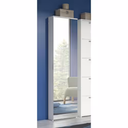 MEUBLE À CHAUSSURES CICLAMINO -Mobilier de salle polyvalente avec porte miroir, Meuble à chaussures moderne avec 5 étagères,  ...