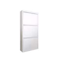 MEUBLE À CHAUSSURES - Meuble à chaussures en métal, Armoire d'entrée polyvalente, Rangement pour chaussures, 50x15h104 cm, Bl ...