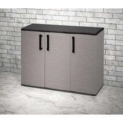 Dmora - Armoire polyvalente extérieure ou intérieure, plateau mobile 3 portes et 1 étagère de polypropylène, 100% Made in Italy, 102x37h84 cm,