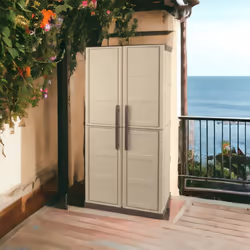 Description générale Cette armoire à balais est conçue avec deux portes et trois étagères réglables, entièrement en couleur b ...