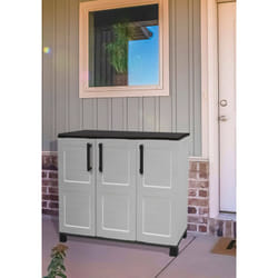 Dmora - Armoire polyvalente extérieure ou intérieure, 3 portes et 1 étagère en polypropylène, 100% mobile fabriqué en Italie, 102x37h90 cm, couleur