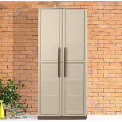 Dmora - Armoire polyvalente extérieure ou intérieure, 2 portables mobiles et 3 niveaux en polypropylène, 100% Made in Italy, 70x39h165 cm, couleur