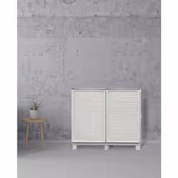 ARMOIRE POLYVALENTE - Armoire polyvalente à deux portes et une étagère interne avec structure surélevée sur pieds, entièremen ...