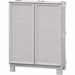 ARMOIRE EXTÉRIEURE - Mobilier d'extérieur, Armoire de balcon polyvalente, Armoire d'extérieur, 100% Made in Italy, Gris clair ...