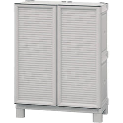 Dmora - Armoire polyvalente extérieure ou interne, armoire basse avec 2 portes et 1 étagère en polypropylène, 100% Made in Italy, 70x39h92 cm de
