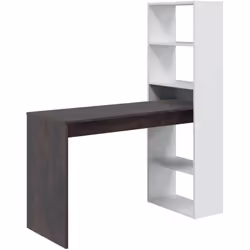 BUREAU DENTON - Bureau réversible avec bibliothèque 5 étagères, Table d'étude ou de bureau pour support de livre PC, cm 120x5 ...