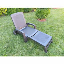BAIN AU SOLEIL SATURNO - Bain de soleil Saturno, chaise longue de jardin réglable avec accoudoirs, chaise longue d'extérieur, ...