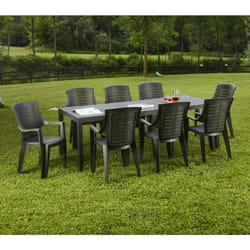 Table d'extérieur Susa, Table à manger rectangulaire extensible, Table de jardin extensible, 100% Made in Italy, Cm 150x90h72, Anthracite - Dmora