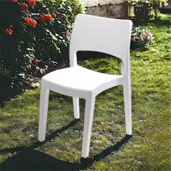 Chaise dextérieur Zircone 50 x 51 x h 82 cm blanche