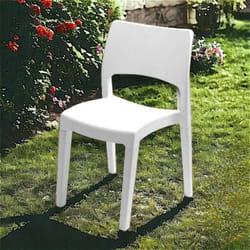 Chaise dextérieur Zircone 50 x 51 x h 82 cm blanche