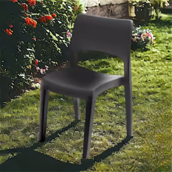 CHAISE D'EXTÉRIEUR - Chaise pour table à manger, Fauteuil d'extérieur, Siège de jardin, 100% Made in Italy, 50x51h82 Cm, Anth ...