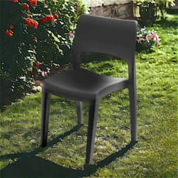 Dmora - Chaise d'extérieur Dametran, Chaise pour table à manger, Fauteuil d'extérieur, Siège de jardin, 100% Made in Italy, 50x51h82 Cm, Anthracite