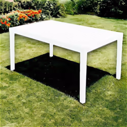 TABLE D'EXTÉRIEUR - Table à manger rectangulaire, Table de jardin polyvalente, 100% Made in Italy, 150x90h72 Cm, Blanc.STRUCT ...