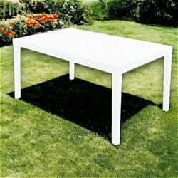 Dmora - Table d'extérieur Danastas, Table à manger rectangulaire, Table de jardin polyvalente, 100% Made in Italy, 150x90h72 Cm, Blanc