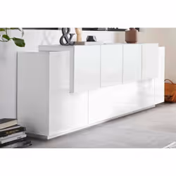 PLACARD DDIONIS - Buffet de cuisine à 7 portes, Buffet de salon, Buffet de cuisine, 100% Made in Italy, cm 200x45h86, Blanc b ...