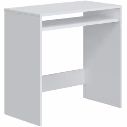BUREAU PORTLAND - Bureau linéaire avec étagère fixe, Table d'étude ou de bureau pour PC, cm 79x43h78, Blanc. STRUCTURE ET UTI ...