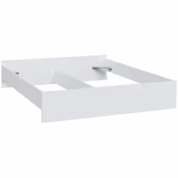 LIT DOUBLE YAKIMA- Cadre de lit double, Structure pour chambre à coucher adaptée au matelas 190x160, 166x196h40 cm, Blanc. ST ...