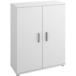 Dmora - Armoire polyvalente Serles, Armoire à chaussures polyvalente, Armoire à 2 portes, 61x35h80 cm, Blanc, avec emballage renforcé