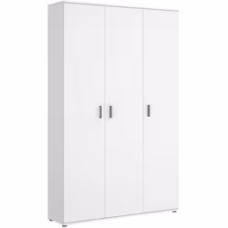 GRANDE ARMOIRE POLYVALENTE - armoire porte-balai multifonctionnelle, armoire 3 portes, 116x35h190 cm, blanc. STRUCTURE ET UTI ...