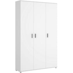 Dmora - Armoire polyvalente Sillano, Porte-balai multifonctionnel, Armoire à 3 portes, 116x35h190 cm, Blanc, avec emballage renforcé