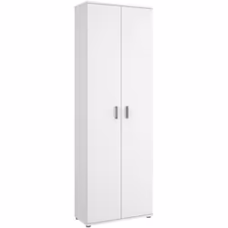 ARMOIRE POLYVALENTE À 2 PORTES - Meuble de rangement multifonctionnel, Armoire à chaussures, 61x35h190 cm, Blanc. STRUCTURE E ...