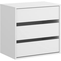 Dmora - Commode Vinson, Commode pour armoire intérieure, Commode pour chambre à coucher avec tiroirs 3, 60x40h60 cm, Blanc, avec emballage renforcé