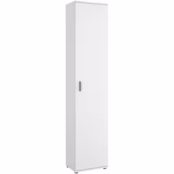 COLONNE DE SALLE DE BAIN LAGALB - Unité murale de salle de bain, Armoire polyvalente haute avec 1 porte, 39x35h190 cm, Blanc. ...